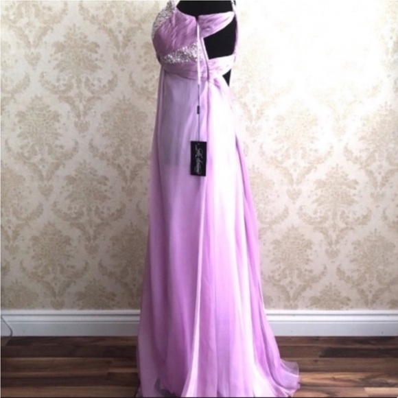 BNWT La Femme beaded chiffon gown - Picture 4 of 9